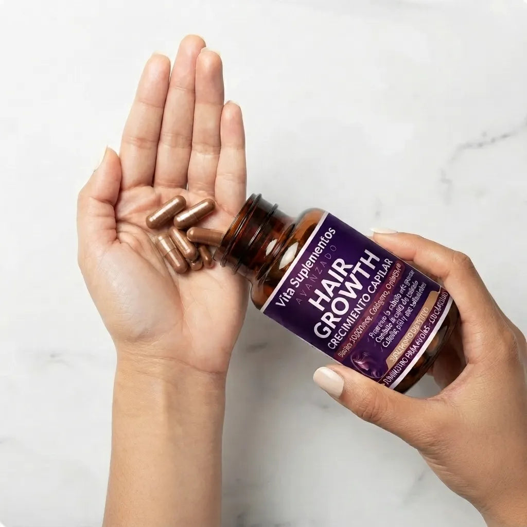 Vita Suplementos Hair Growth — Cabello Más Fuerte Desde Adentro | 120 Cápsulas