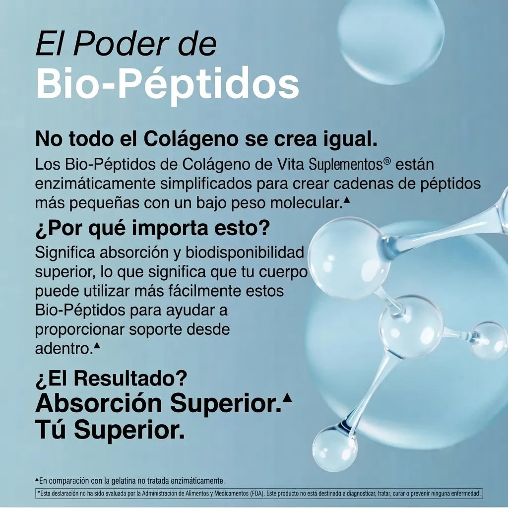 Vita Suplementos Colágeno Bio-Peptides — Grassfed en Polvo, 567g (20 oz)