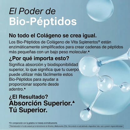 Vita Suplementos Colágeno Bio-Peptides — Grassfed en Polvo, 567g (20 oz)