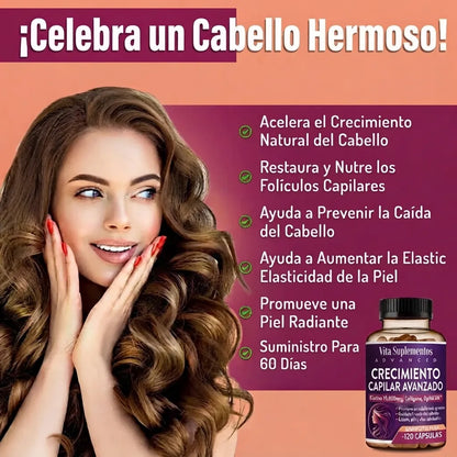 Vita Suplementos Hair Growth — Cabello Más Fuerte Desde Adentro | 120 Cápsulas