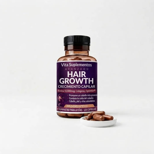 Vita Suplementos Hair Growth — Cabello Más Fuerte Desde Adentro | 120 Cápsulas