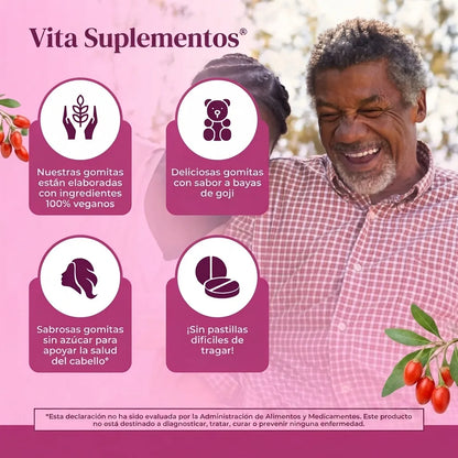 Vita Suplementos Biotin Gummies — Fuerza para Cabello, Piel y Uñas