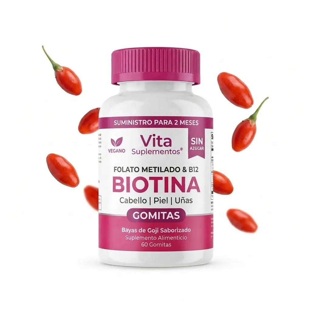 Vita Suplementos Biotin Gummies — Fuerza para Cabello, Piel y Uñas