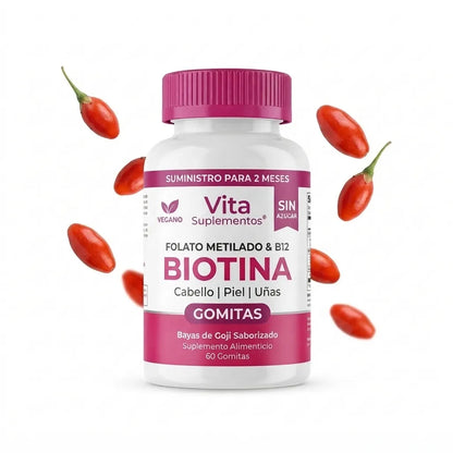 Vita Suplementos Biotin Gummies — Fuerza para Cabello, Piel y Uñas