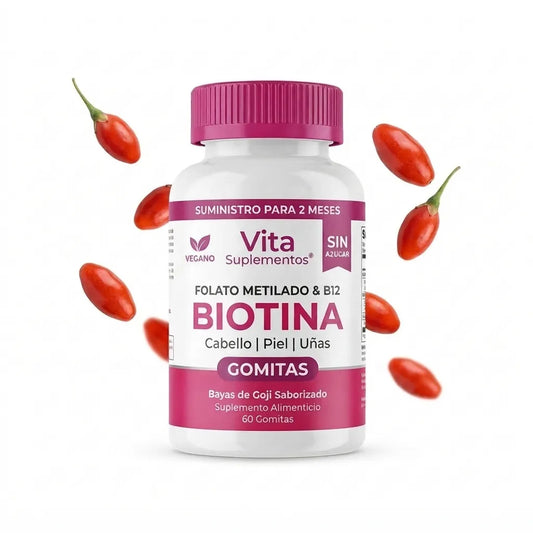 Vita Suplementos Biotin Gummies — Fuerza para Cabello, Piel y Uñas