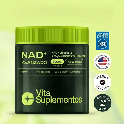 Vita Suplementos NAD+ Advanced — Energía Celular Liposomal 500mg