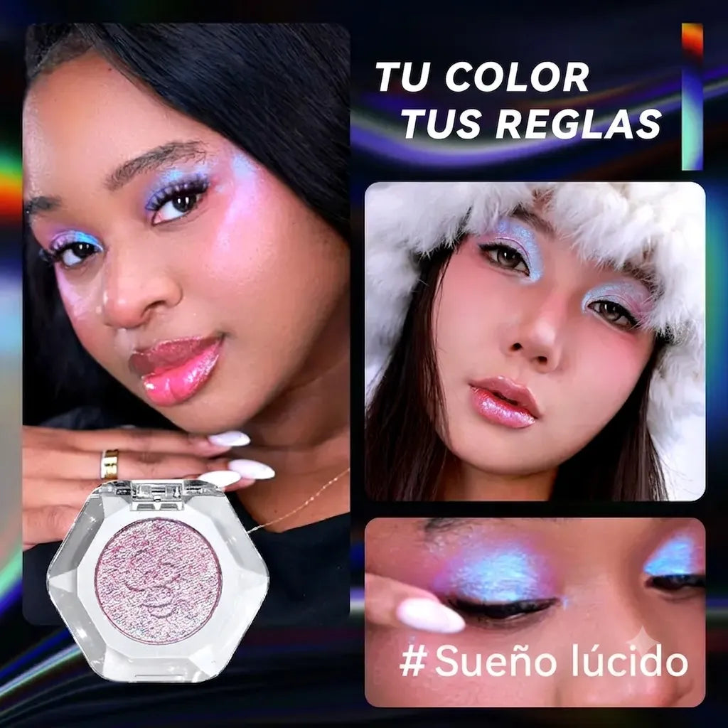 Sombra Individual Multicromo Ourbella — Efecto Holográfico Duocromo