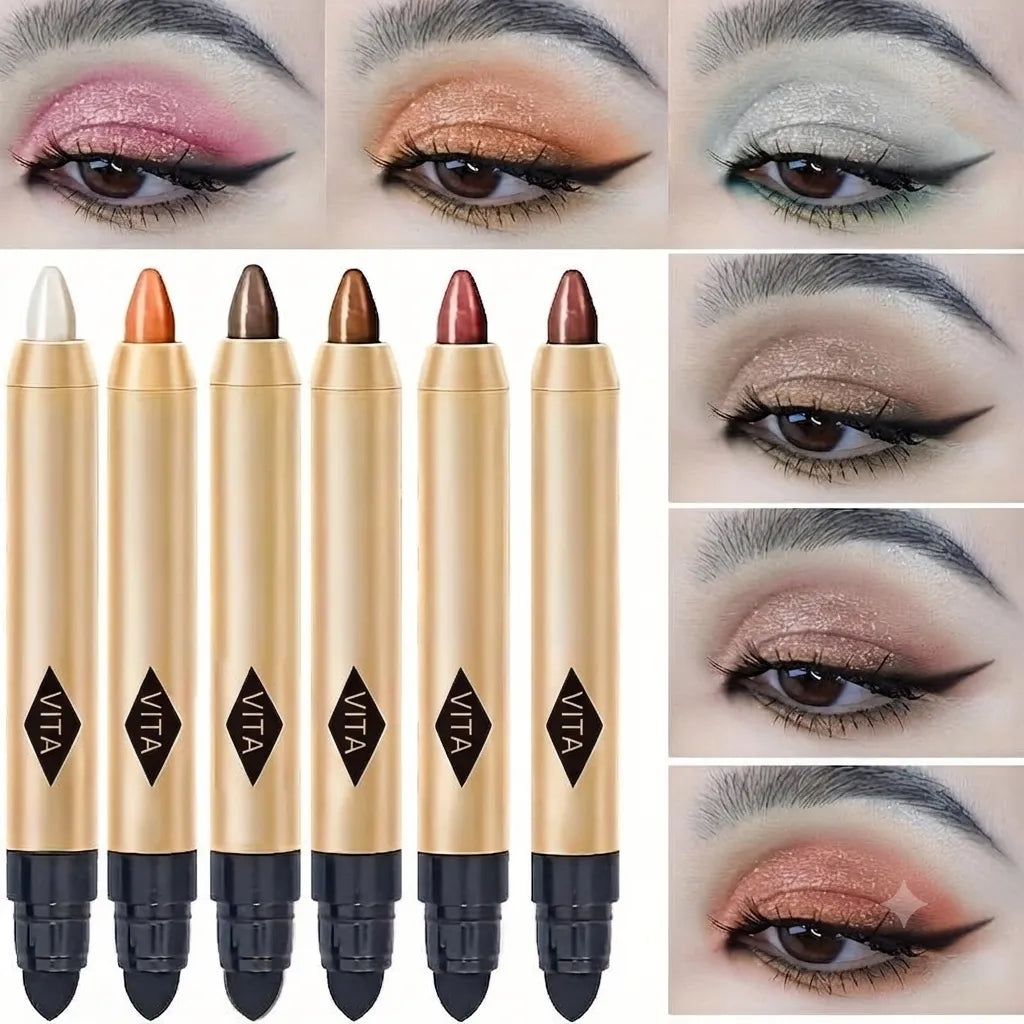 Set de 6 Barras de Sombra de Ojos Waterproof — Perla, Glitter y Shimmer
